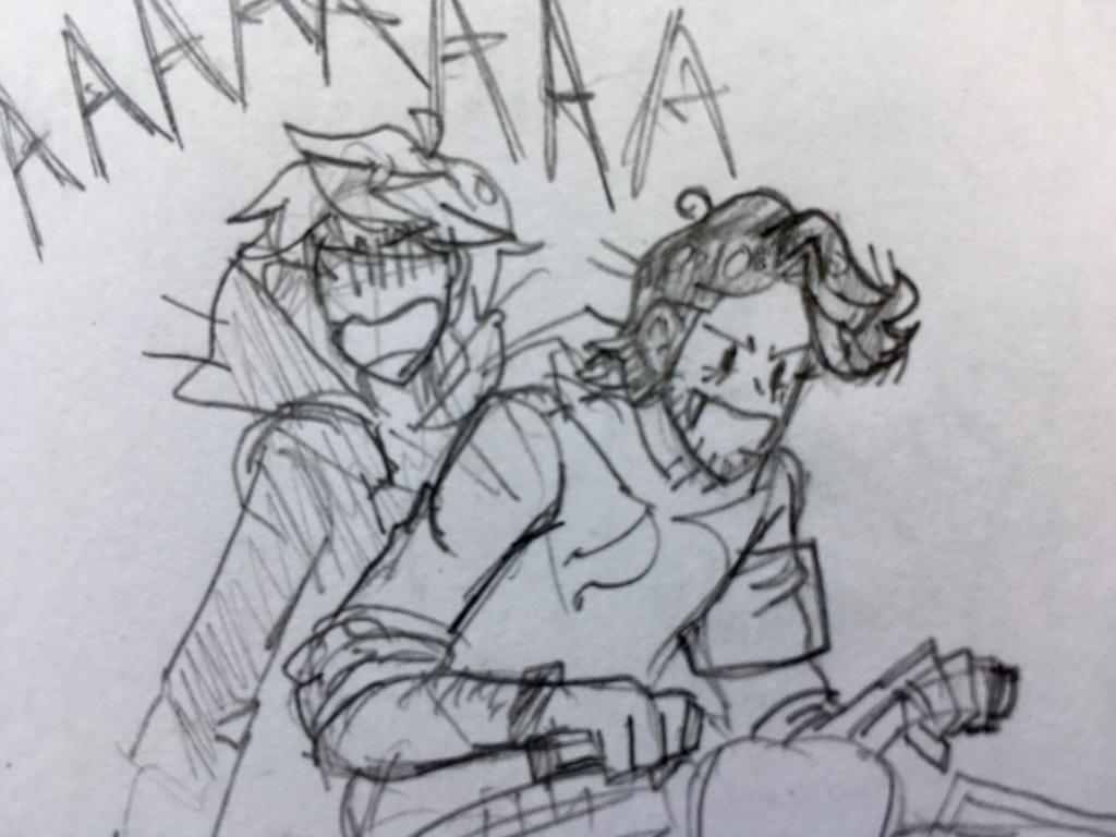 Ghost and Toast on a 4-wheeler by LarryDaCat