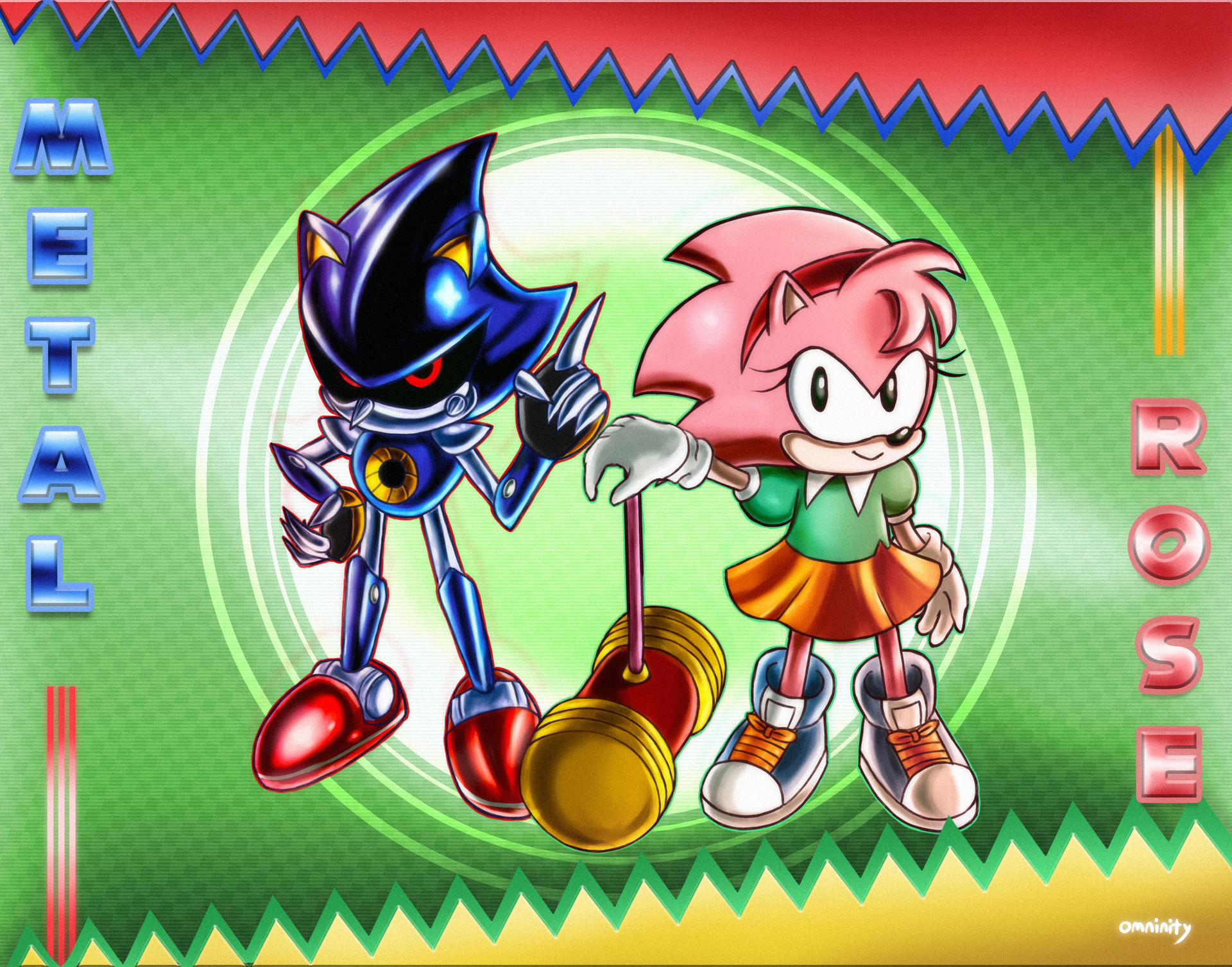 Metal Sonic And Amy Rose