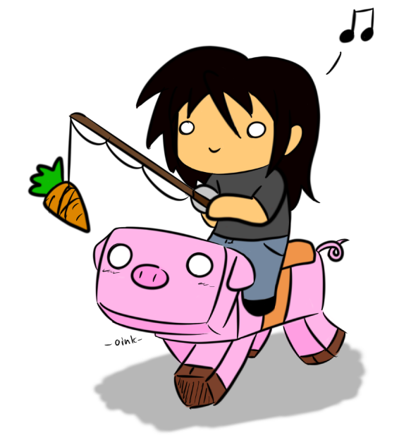 ~Riding a piggy~