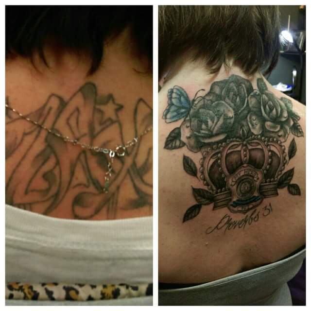 Crown and rose cover-up