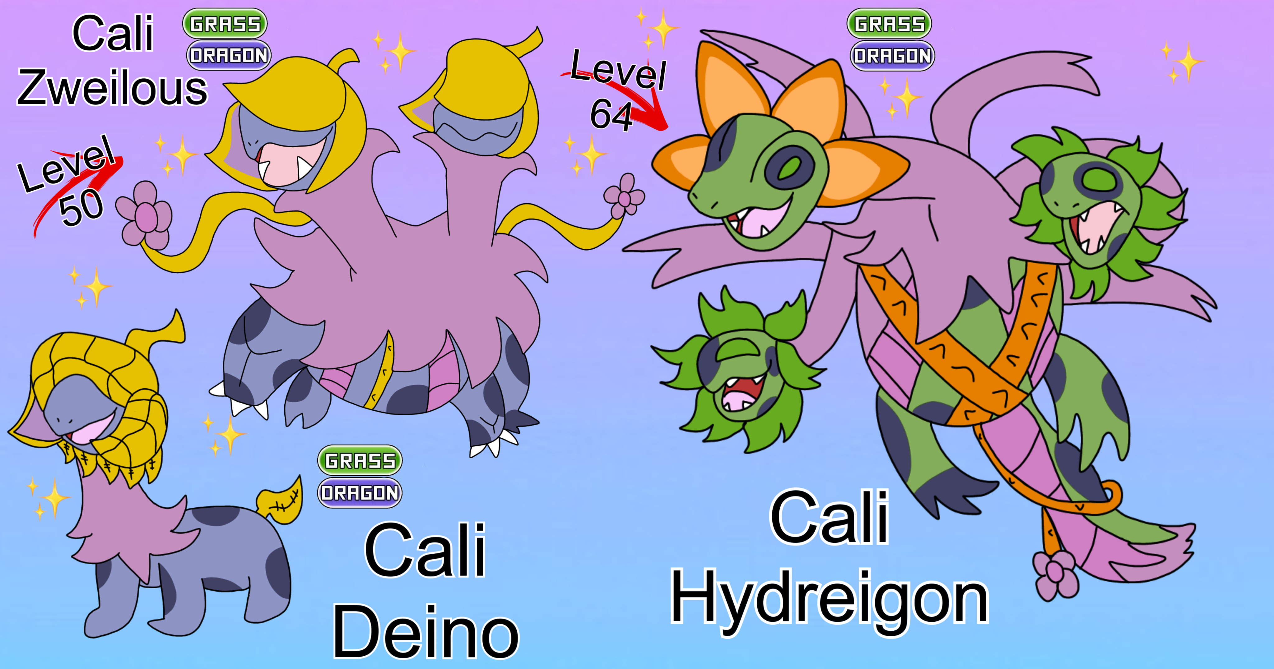 Deino Evolutions Series X by CelestialTentails on DeviantArt