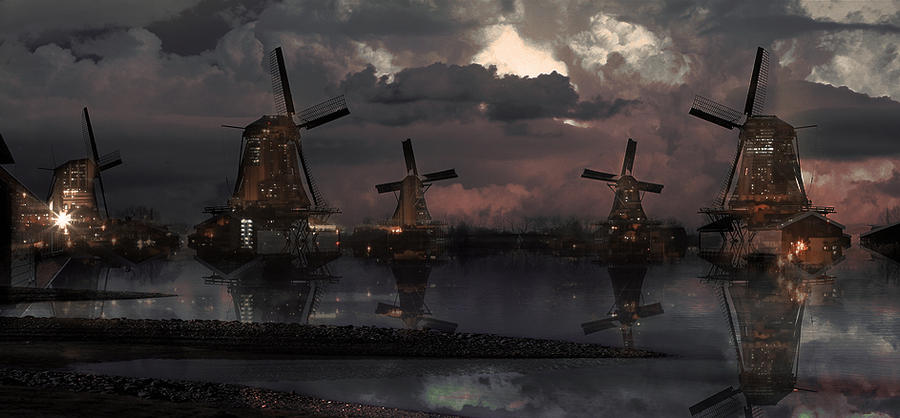 windmills city by Dye-Evolve