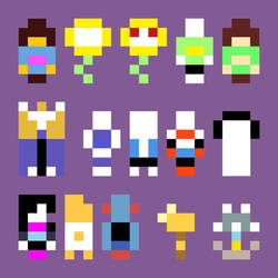 Minimalistic Undertale pixel characters