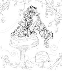 Steampunk Alice Sketch