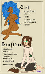 Character sheet: Ciel and Leafidan