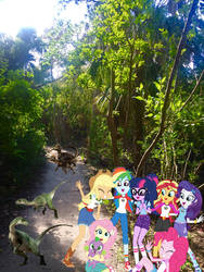 Equestria Girls Dinosaur Forest! by Fyrekobra