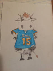 Cow in a Dolphins Jersey