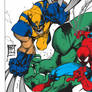 Hulk, Spider-Man, Wolverine