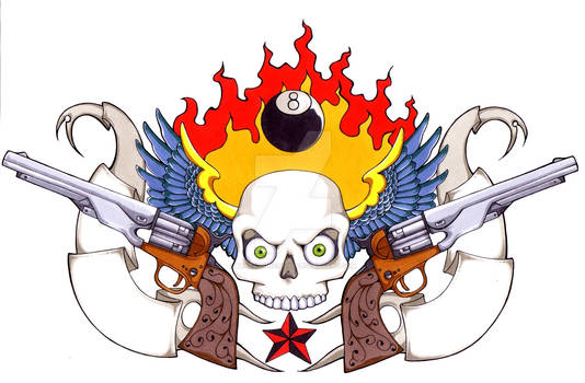 skull and guns