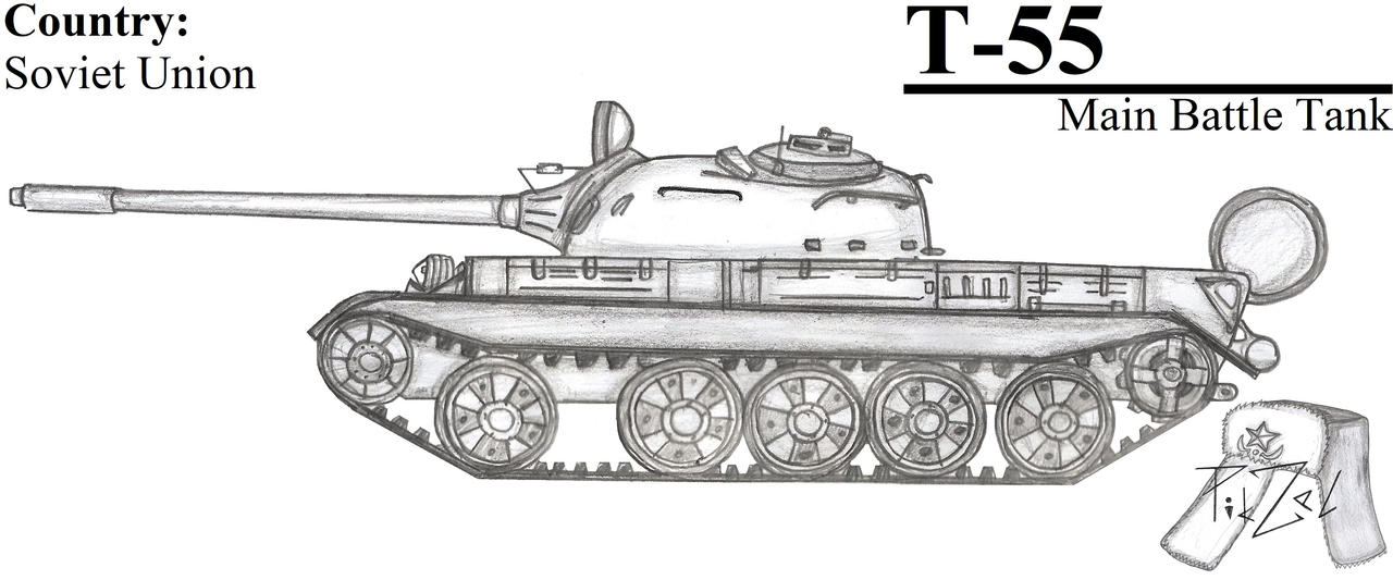 T55 Drawing T-55 by ThePikzel on DeviantArt