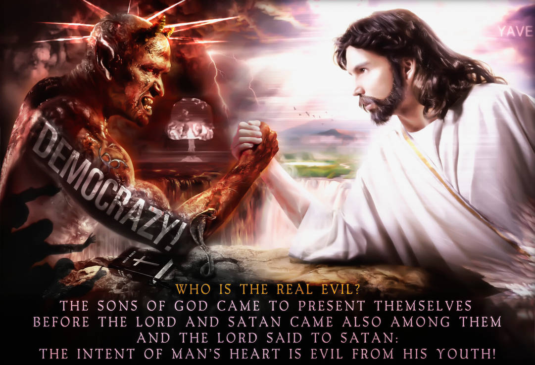 God send. Бог и дьявол. Иисус против дьявола. Борьба Бога и дьявола. Бог против дьявола.