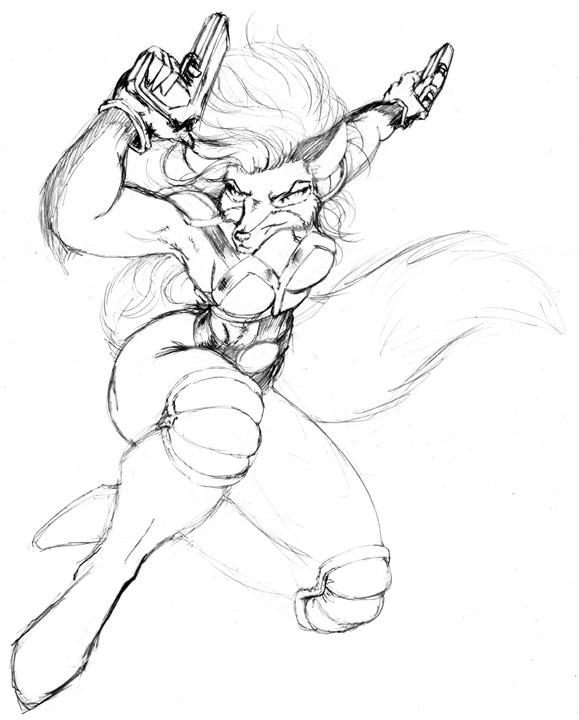 Action pose for Eve - WIP