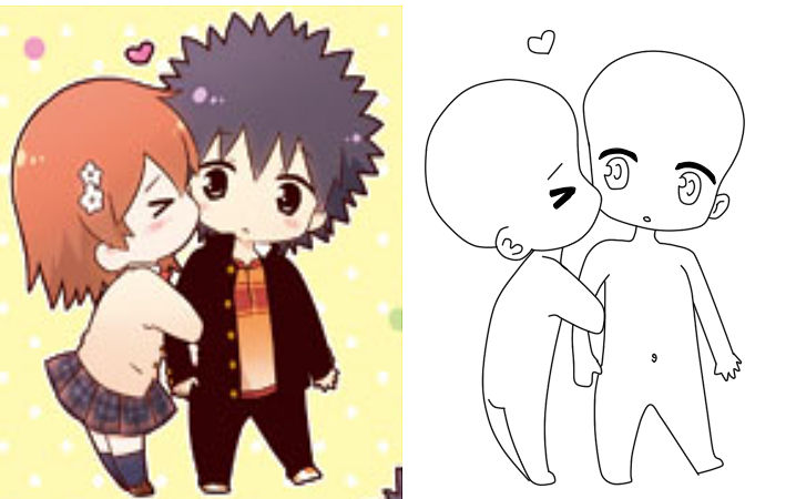 Orasnap: Cute Chibi Couple Poses Cute Bases For Drawing