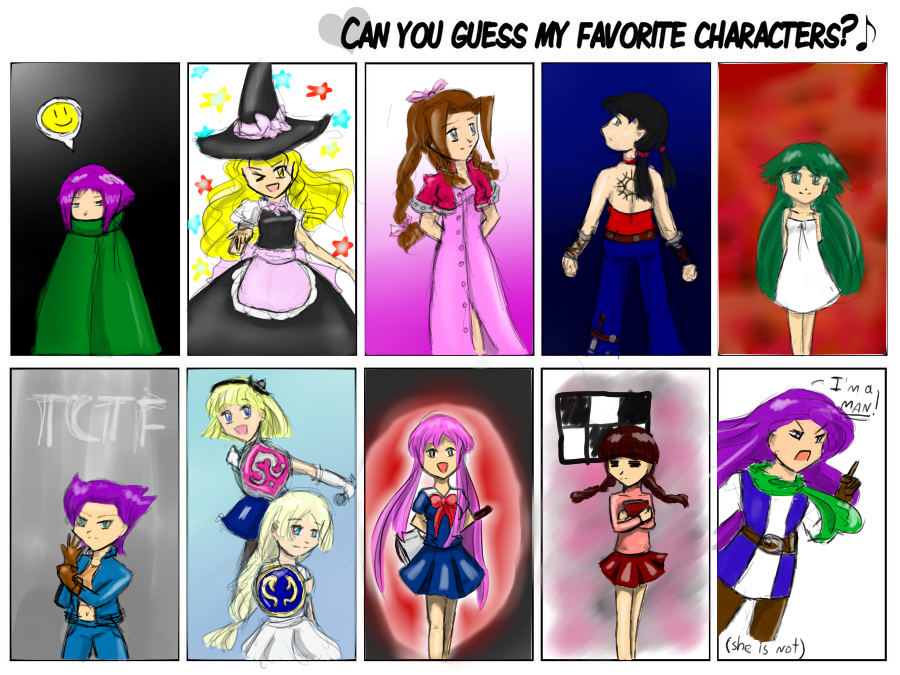 Can you guess my fav. female characters?