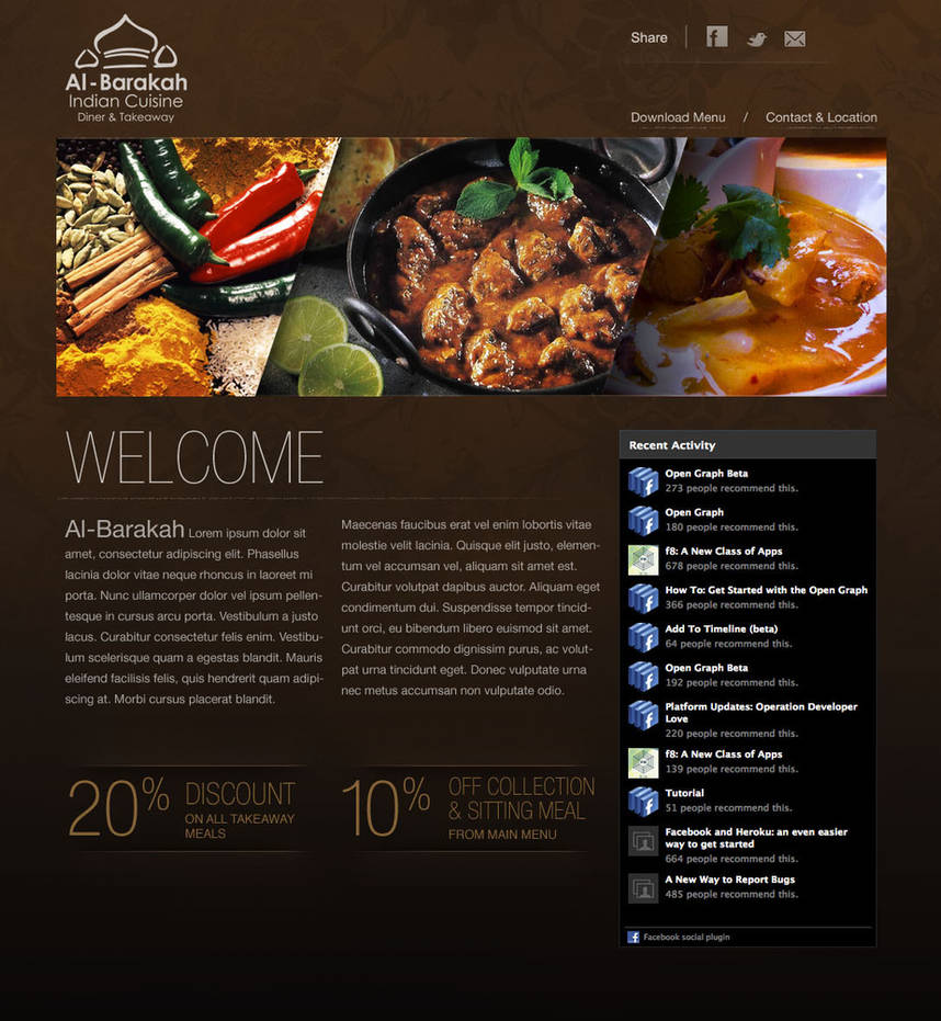 Indian Restaurant Web Design by mostofa on DeviantArt