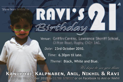 Ravi 21st Invite