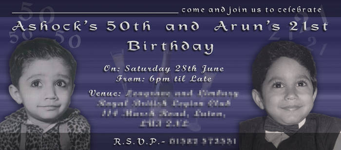 21st and 50th Birthday Invite