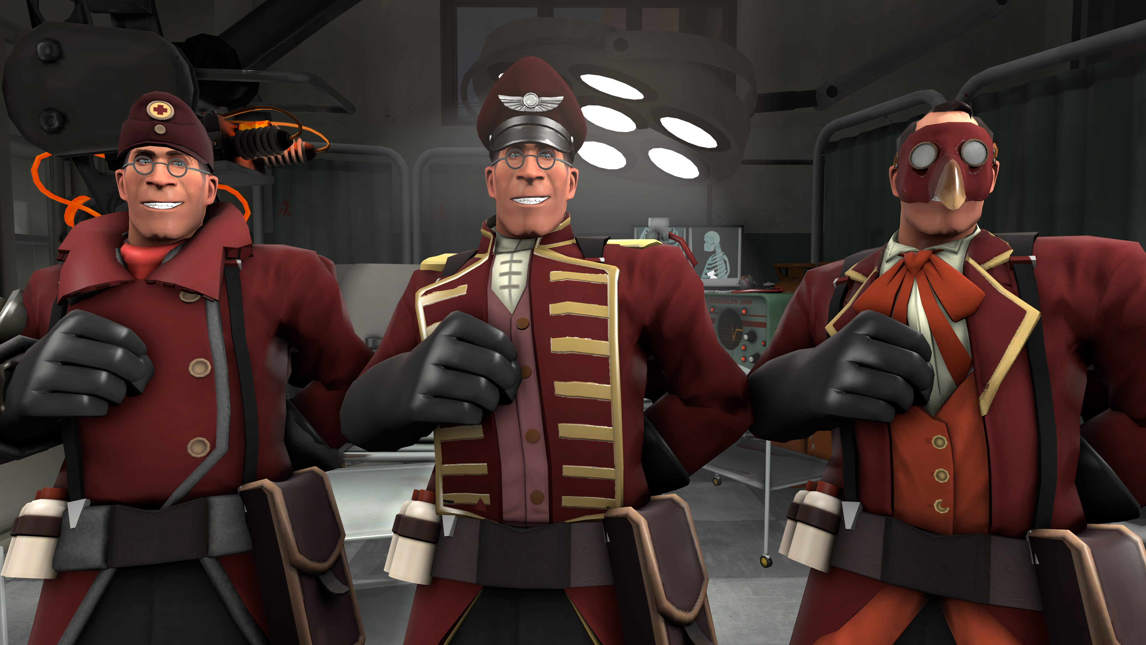 [SFM- TF2 skin] Medic burgundy red with hats