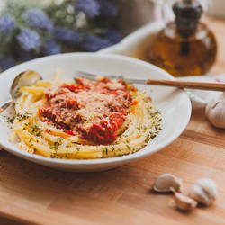 vegetable pasta by lesyakikh