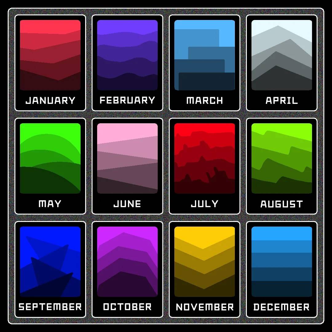 12 Months of the Year - Color Palette by Hermoinemae on DeviantArt