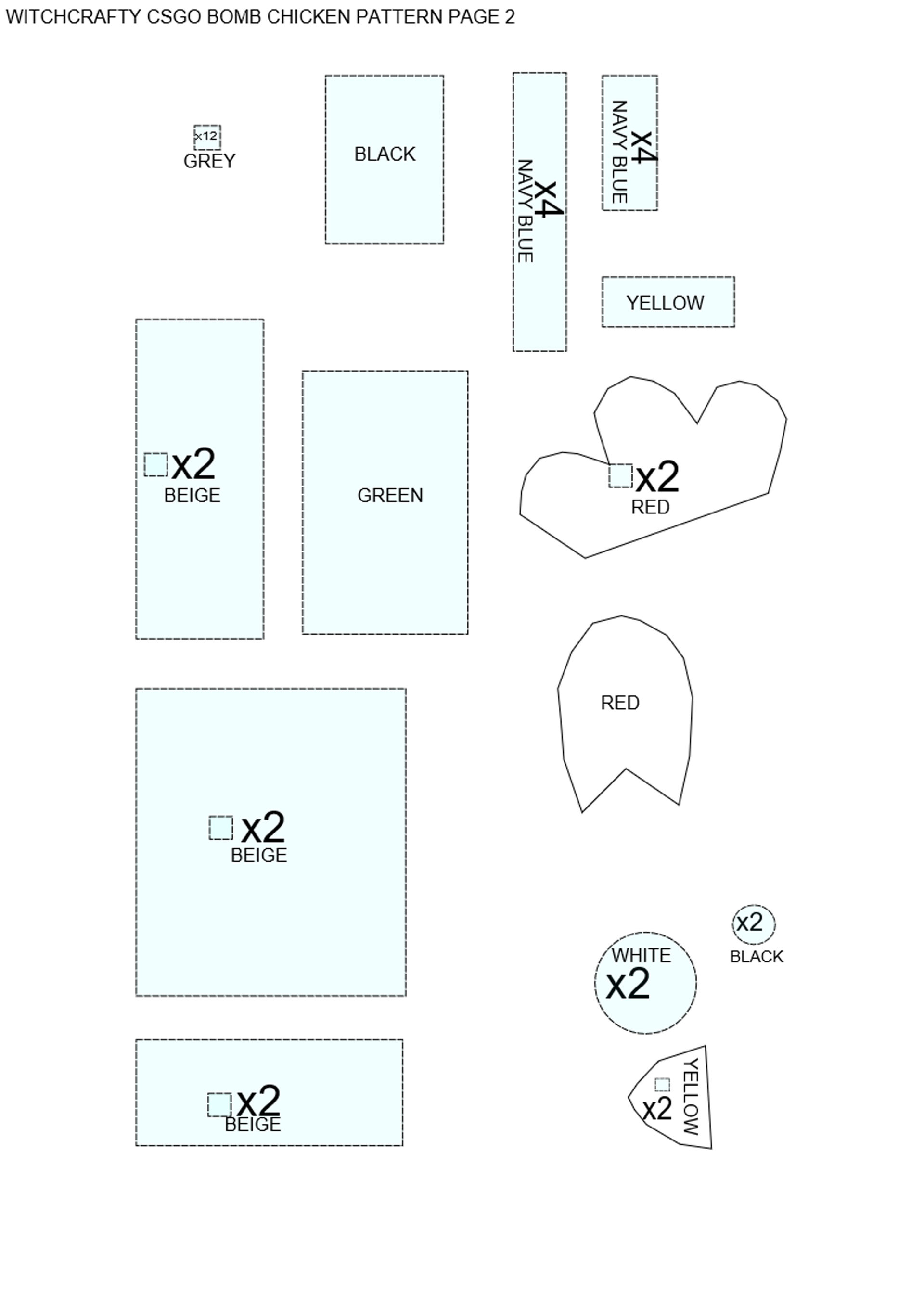 CSGO Bomb Chicken Plushie Pattern Page 2 by witchcraftyYT on DeviantArt