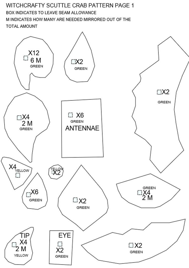 Scuttle Pattern Scuttle Crab Pattern Page 1 by witchcraftyYT on DeviantArt