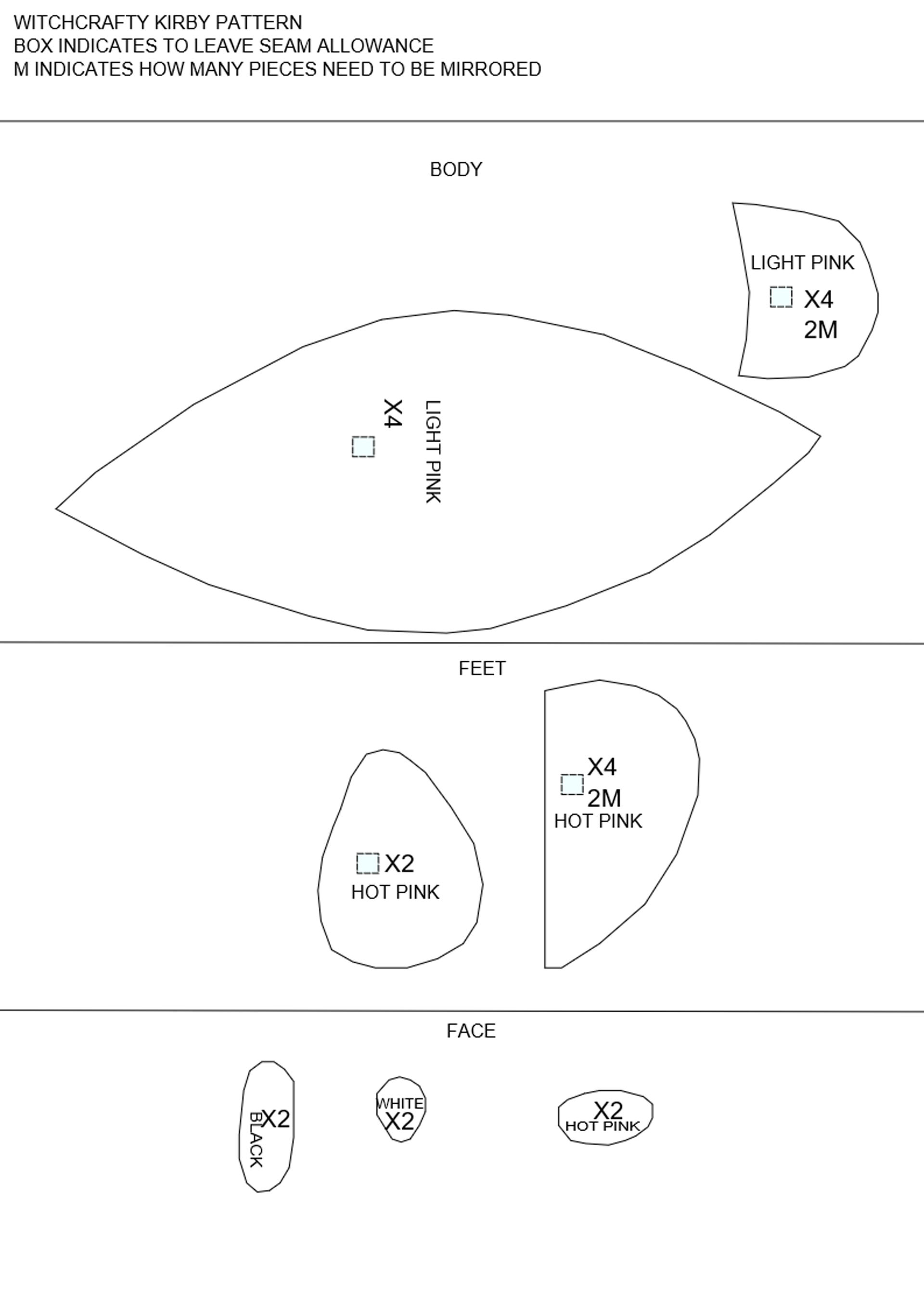 Kirby Free Plushie Pattern! by witchcraftyYT on DeviantArt
