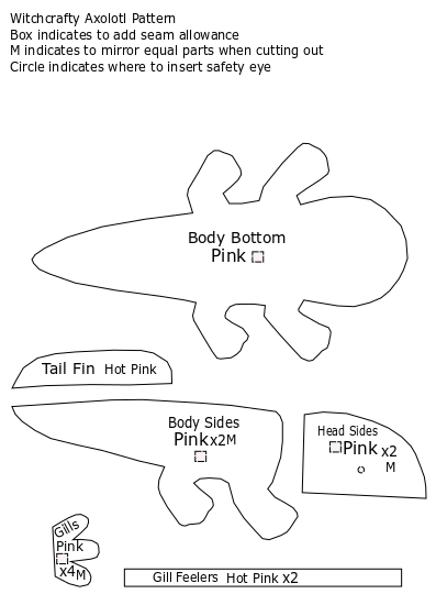 Axolotl Plushie Pattern by witchcraftyYT on DeviantArt