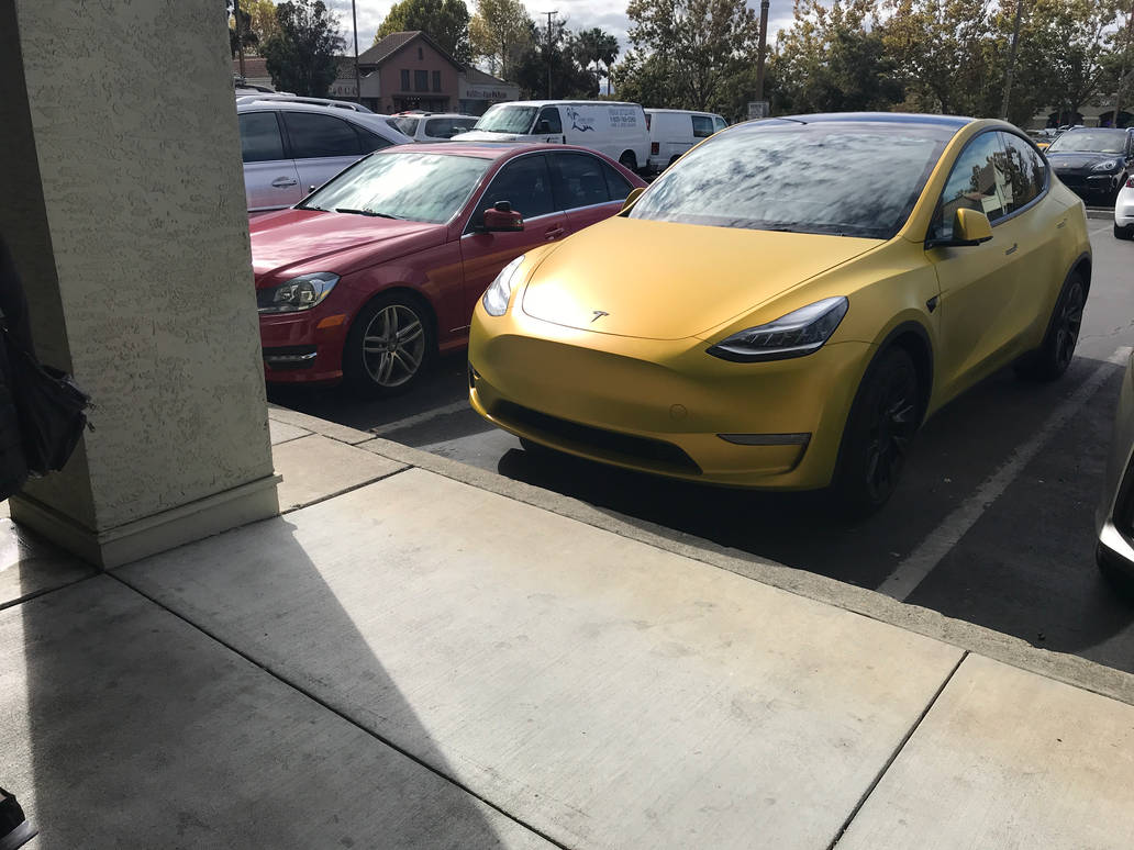 Yellow Tesla Model Y by Carspotter5 on DeviantArt