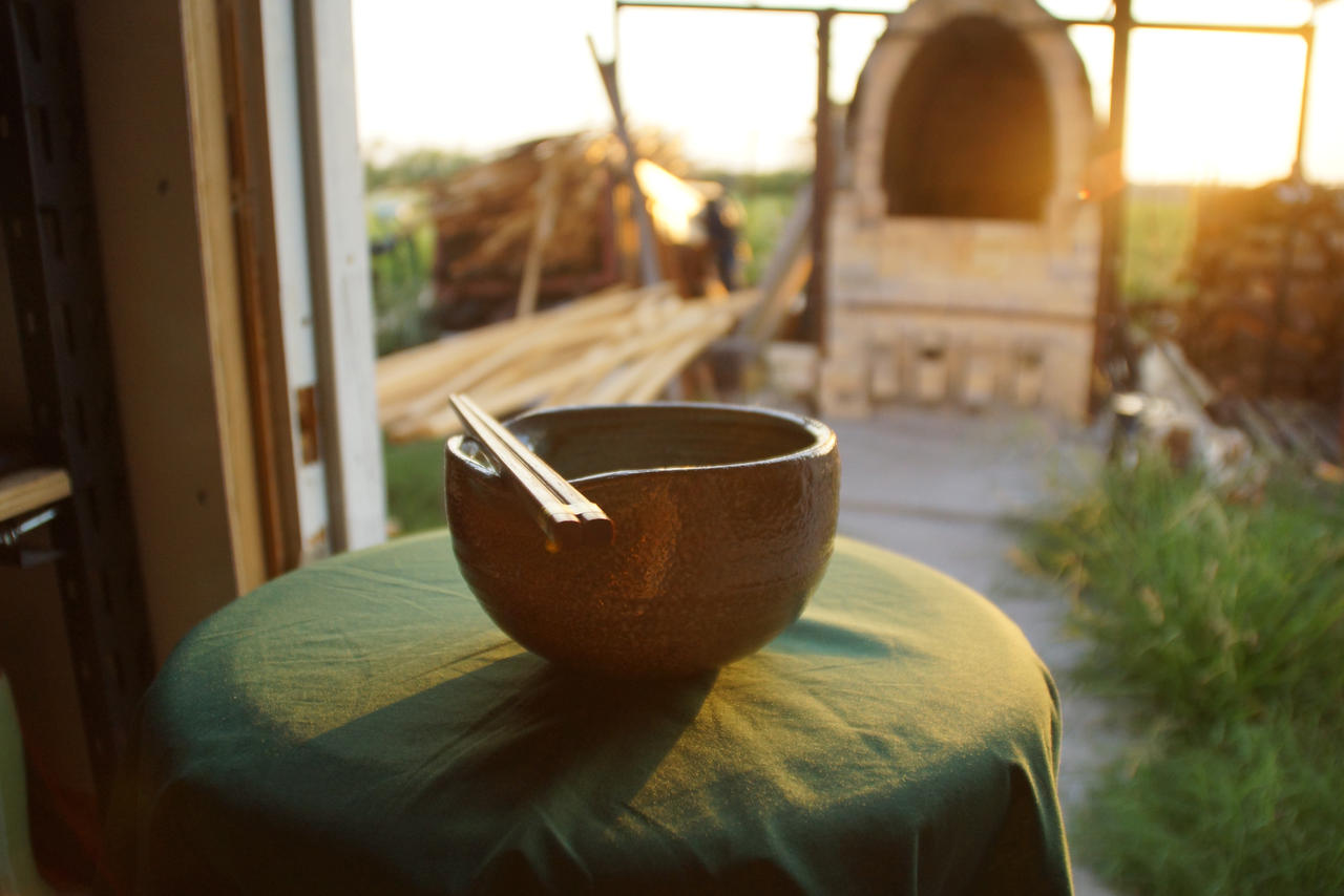 Rice Bowl with Chopsticks In Front of Kiln 2