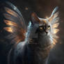 Fantasy Cat With Beautiful Wings Magical