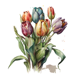 Watercolor tulips