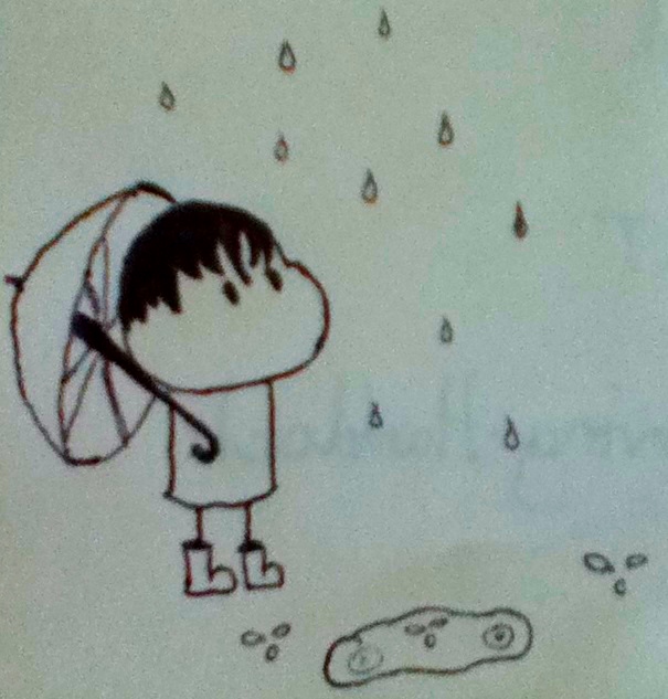 Chibi in the rain