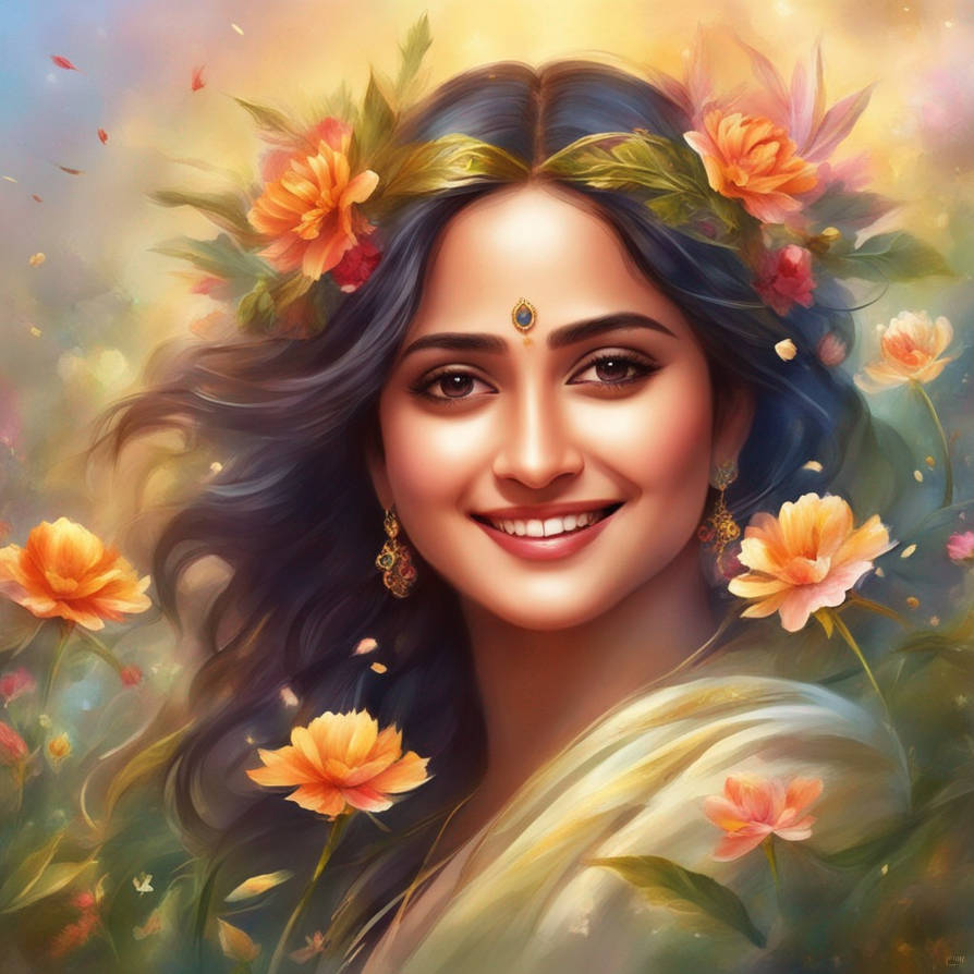 Anushka Shetty Face Smile Flowers (2) by ZENART07 on DeviantArt
