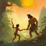 Tarzan teaching his son how to hunt (3)