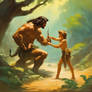 Tarzan teaching his son how to hunt (2)