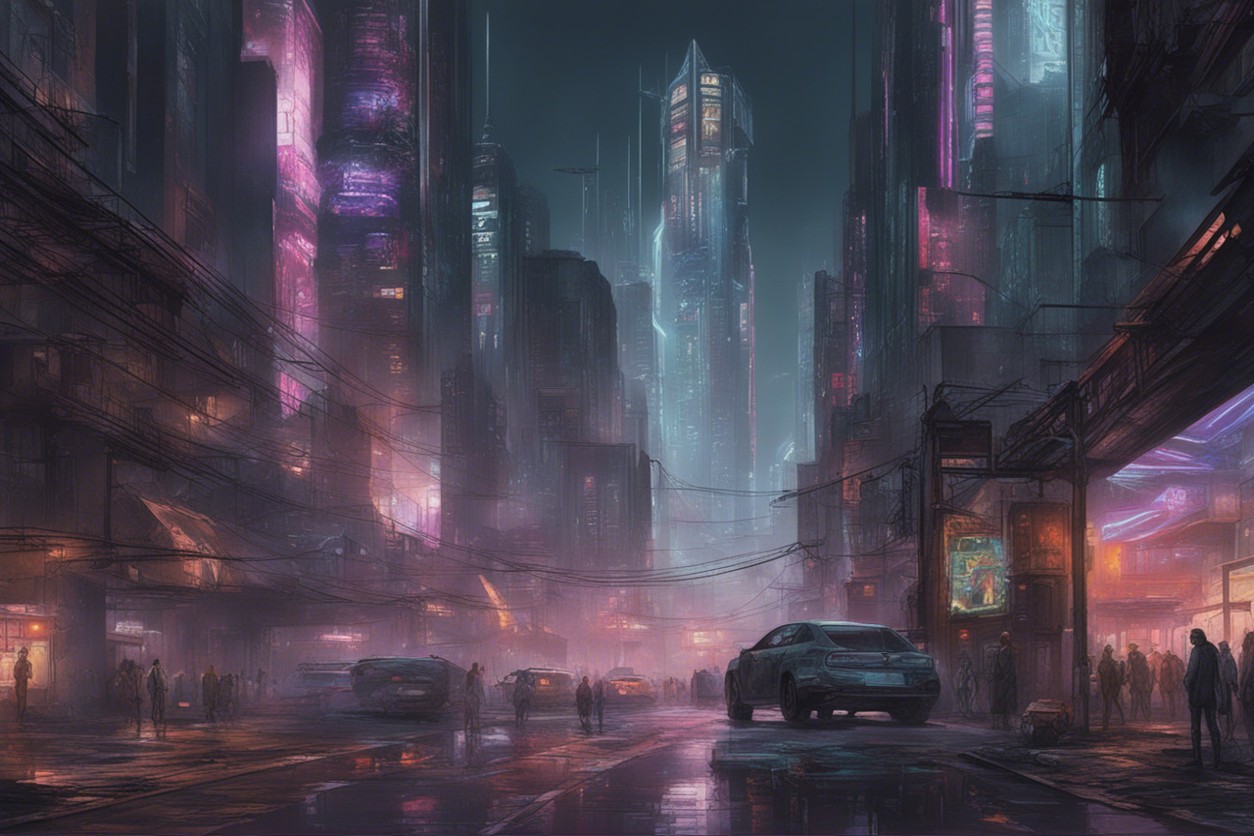 Premium AI Image  Cyberpunk city abstract illustration futuristic city  dystoptic artwork at night 4k wallpaper