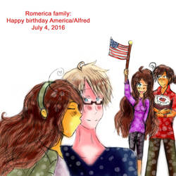 Romerica family:Happy birthday America by SingerHeart16