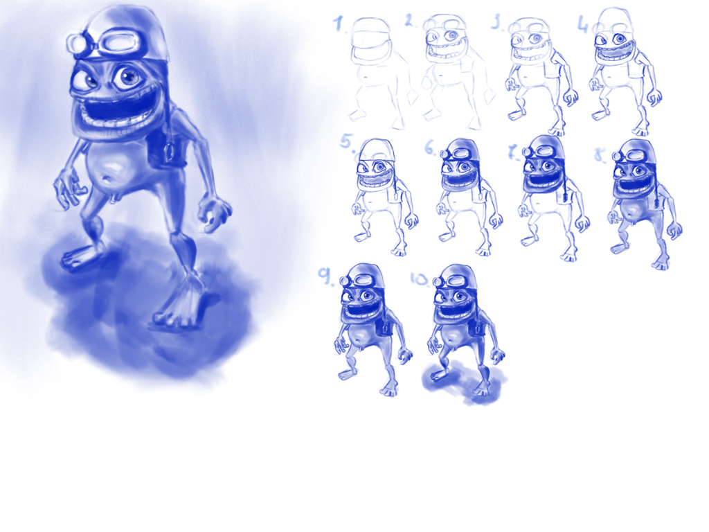 How To Draw Crazy Frog/Рисуем Крейзи Фрог - Youtube