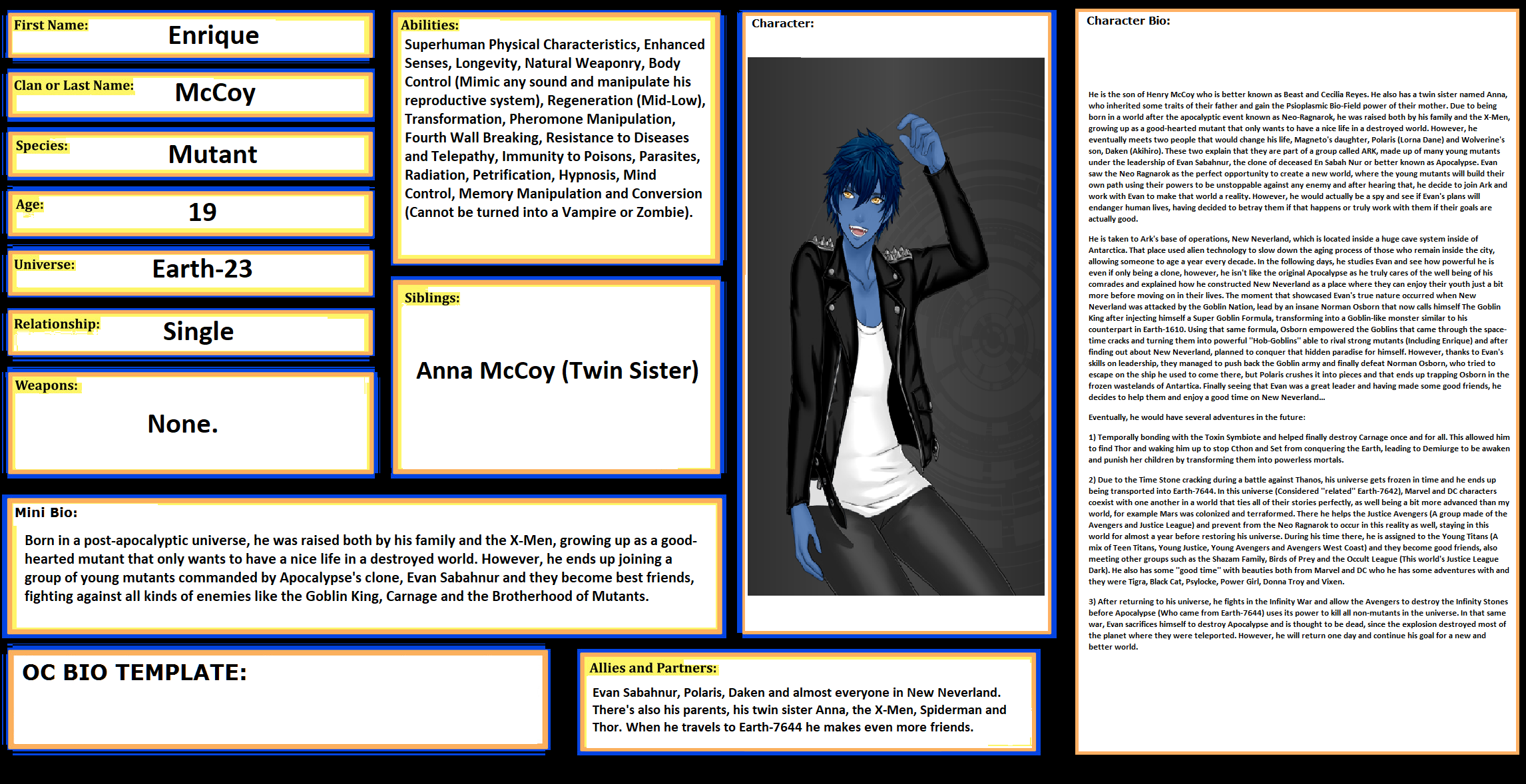 Oc Bio Template by WOLFBLADE111 on DeviantArt
