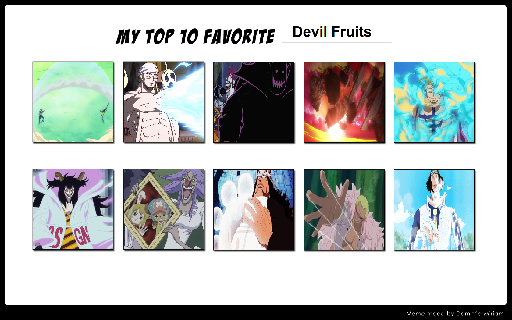 My top 10 favorite Devil Fruits