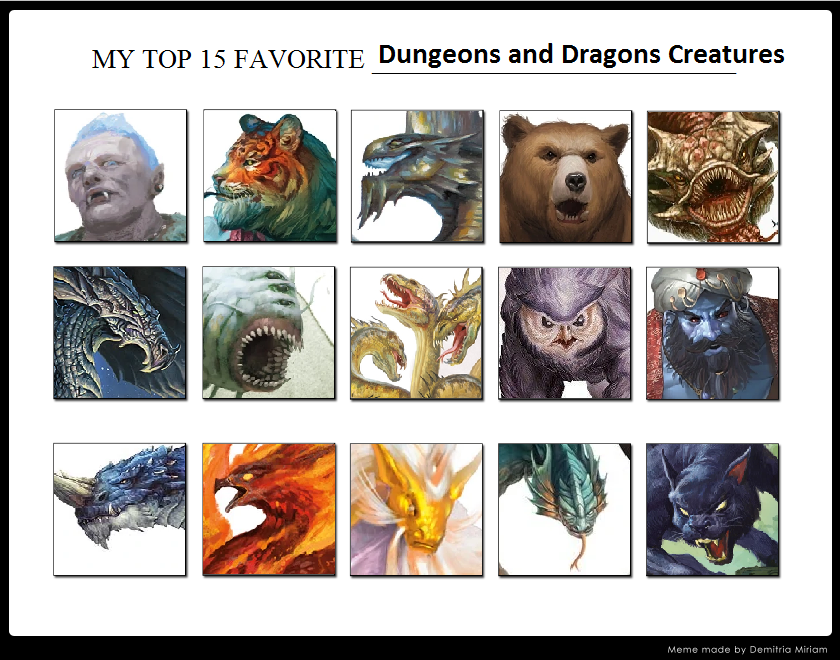 Top 15 Favorite Dungeons and Dragons Creatures (1) by JokuSSJ on DeviantArt
