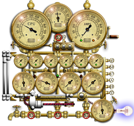 Steampunk Resource Monitor Icon