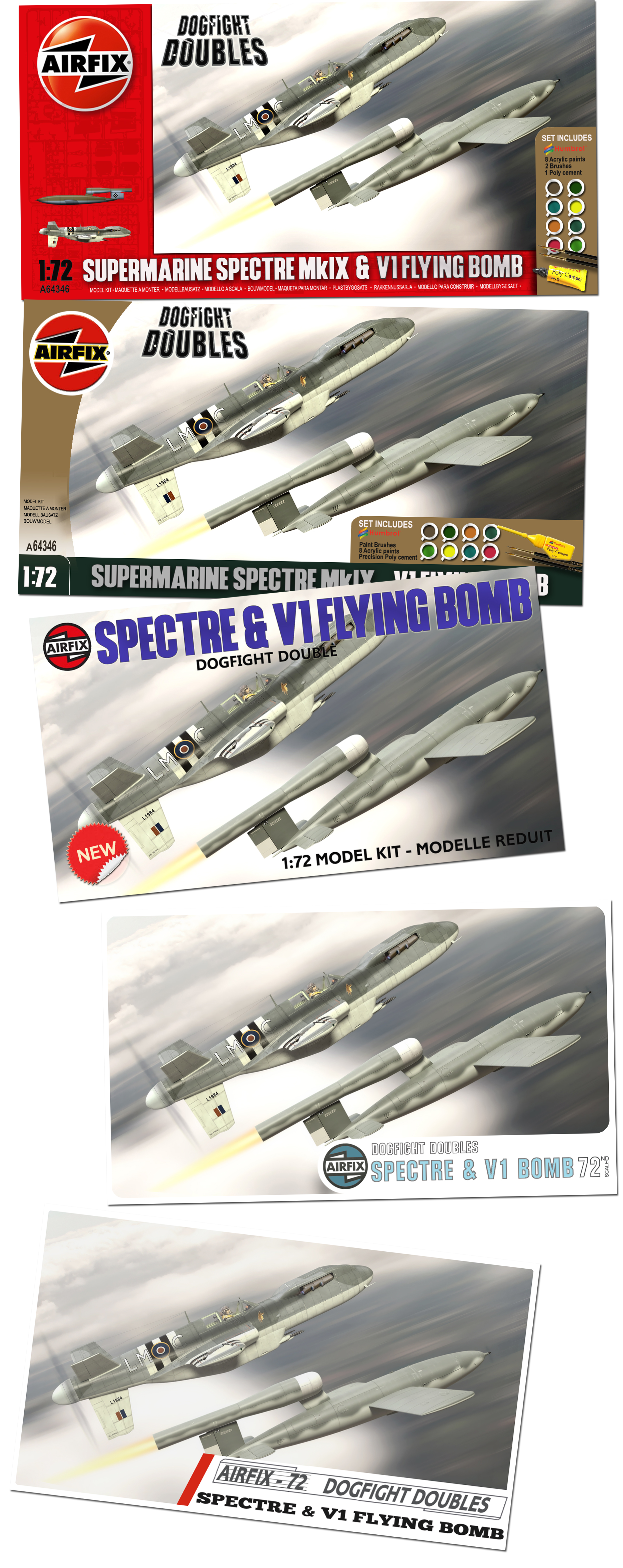 Airfix Supermarine Spectre and V1 Flying Bomb by yereverluvinuncleber