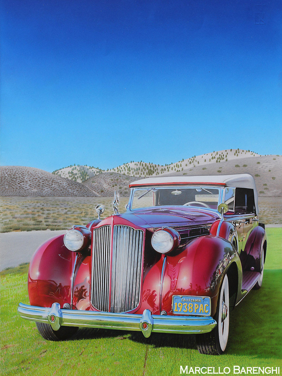 American Classic Car DRAWING by Marcello Barenghi