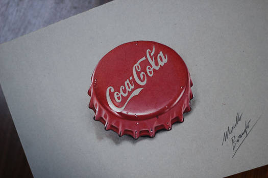 Cocacola red bottle cap DRAWING