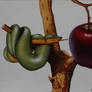 Snake and Apple DRAWING by Marcello Barenghi 1991