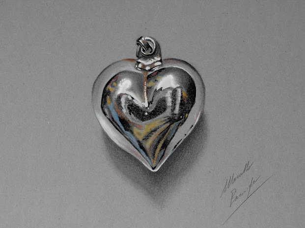 Chrome heart pendant DRAWING