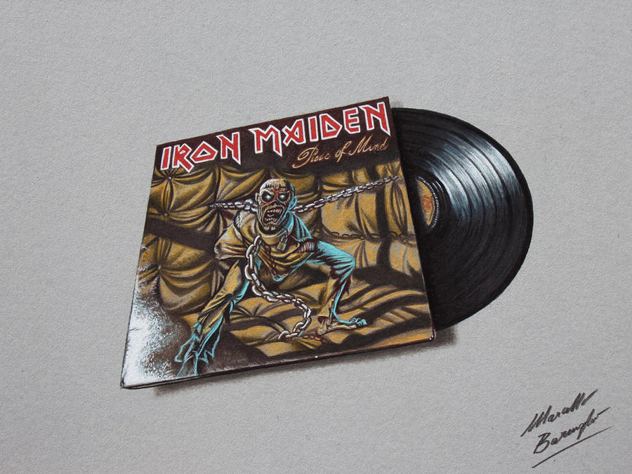 Piece of Mind Iron Maiden DRAWING vinyl and cover