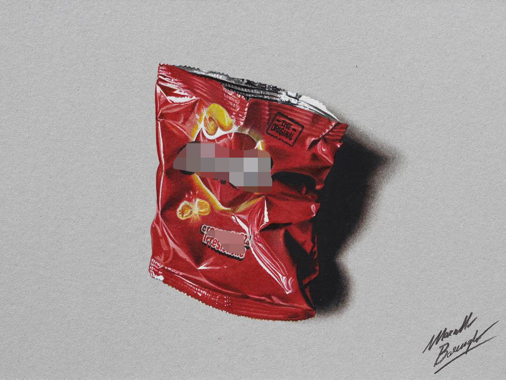 Chips bag DRAWING by Marcello Barenghi